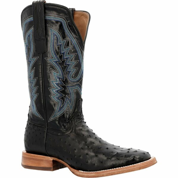 Durango Men's PRCA Collection Full-Quill Ostrich Western Boot, MIDNIGHT, W, Size 8.5 DDB0469